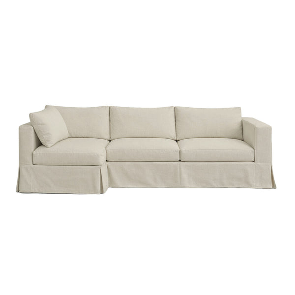 Durable Natural Ivory Ripstop Custom Sectional Slipcover