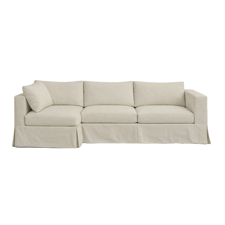 Durable Natural Ivory Ripstop Custom Sectional Slipcover