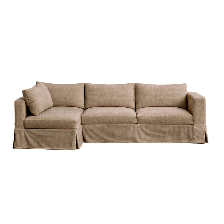SunReal® Heather Beige Custom Sectional Slipcover