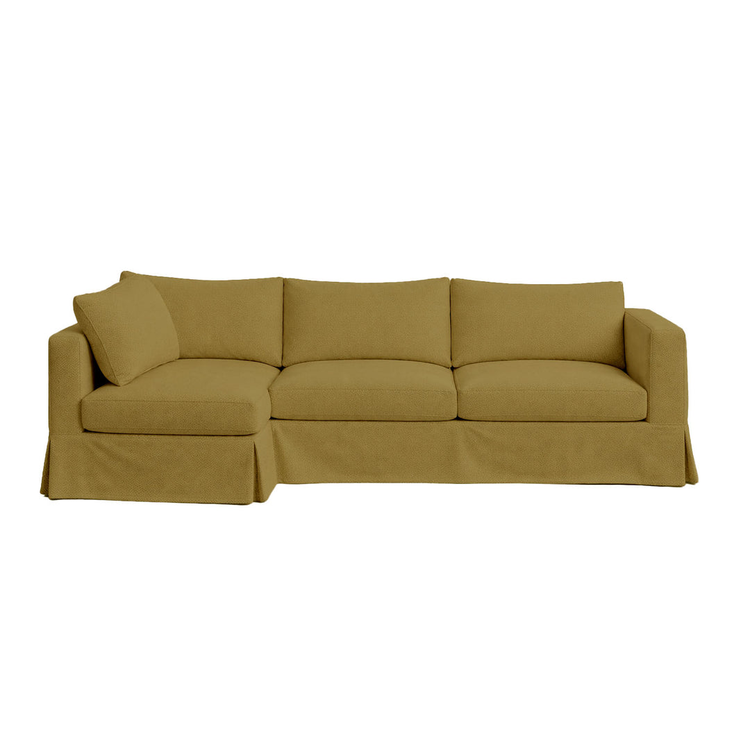 Olive Brown Heavyweight Canvas Custom Sectional Slipcover