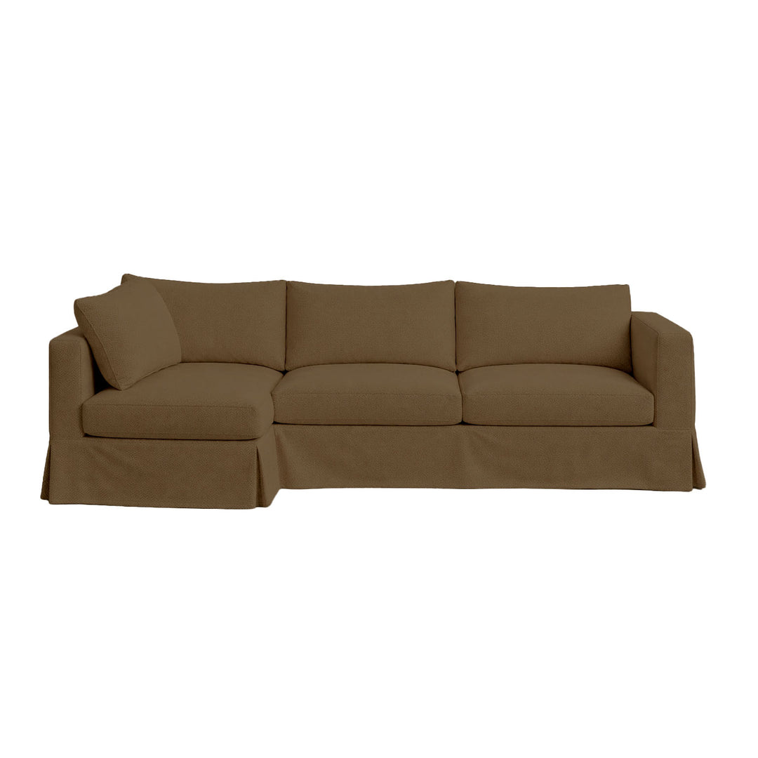Dark Chocolate Brown Custom Sectional Slipcover