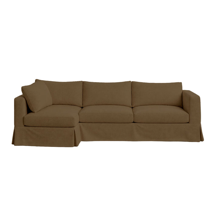 Dark Chocolate Brown Custom Sectional Slipcover