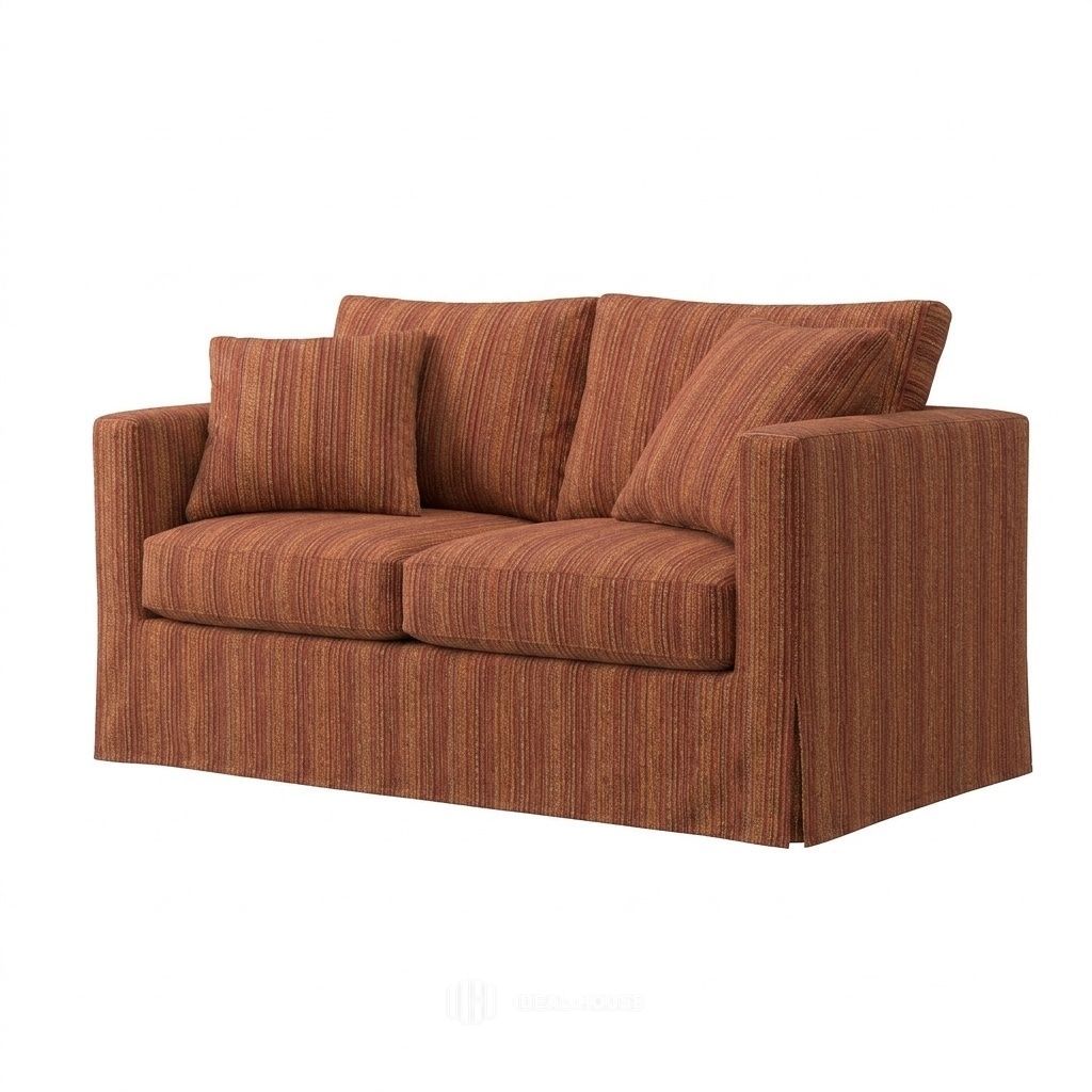rust pinstripe sofa slipcover