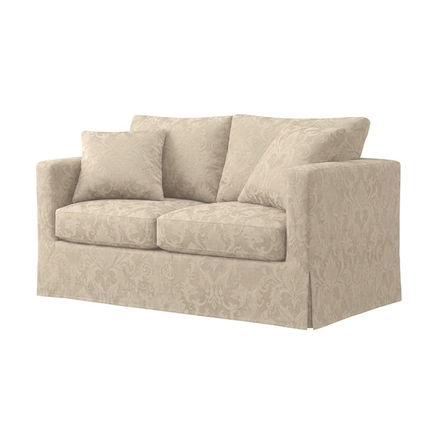 Off-White Damask Custom Furniture Slipcover
