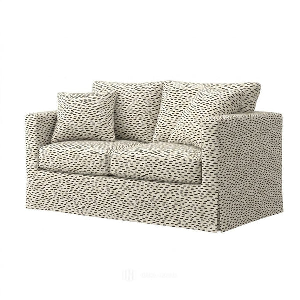 Spill-proof Sofa Slipcover in Black & White Pebble