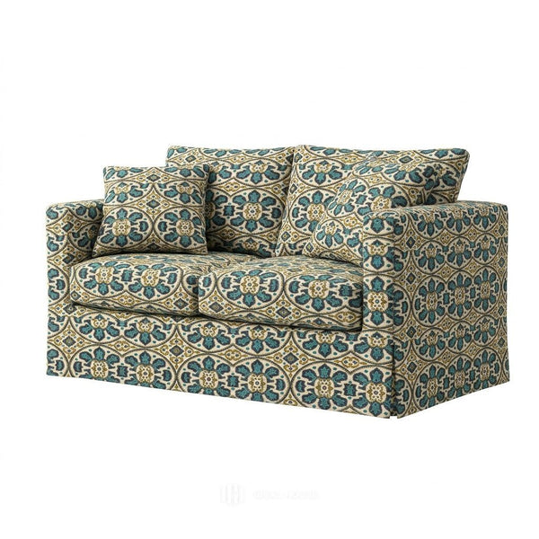 Moroccan Blue Medallion Custom Furniture Slipcover