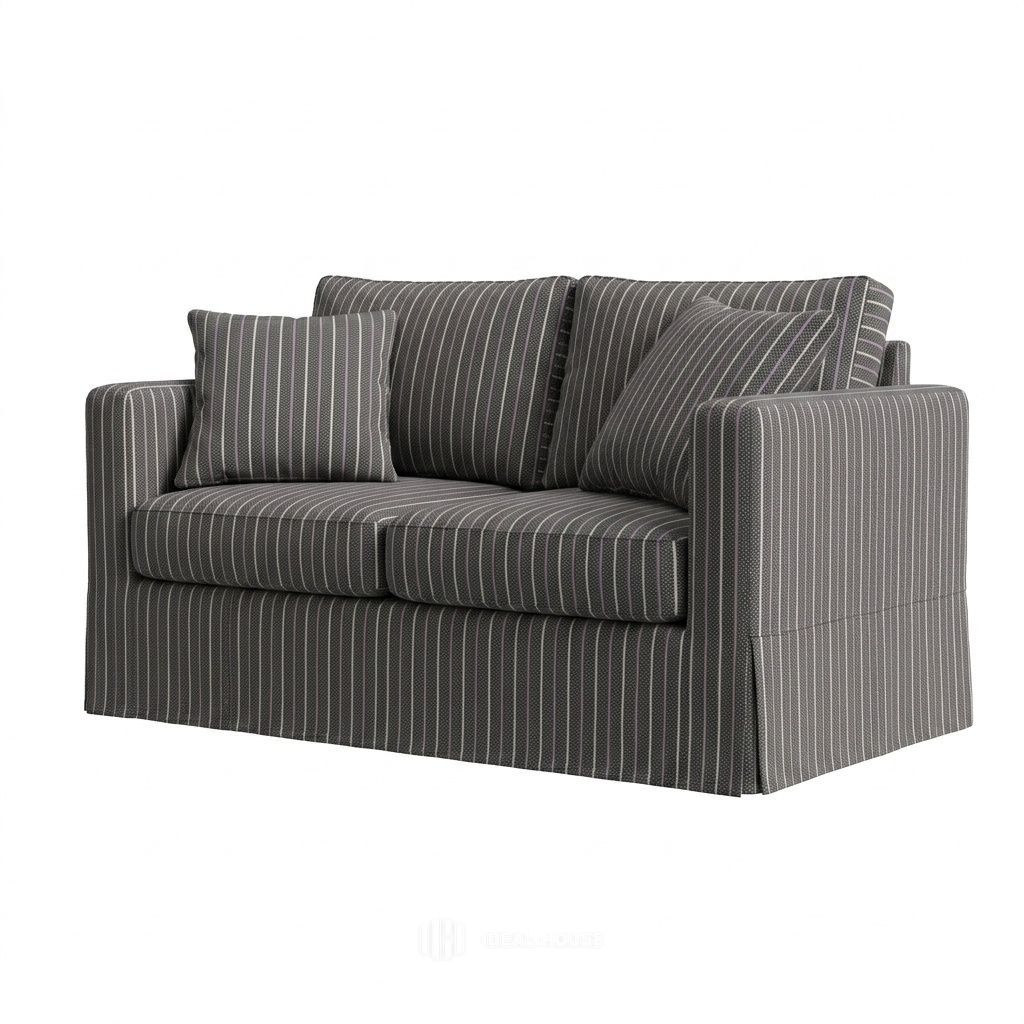 Charcoal Pinstripe Custom Furniture Slipcover