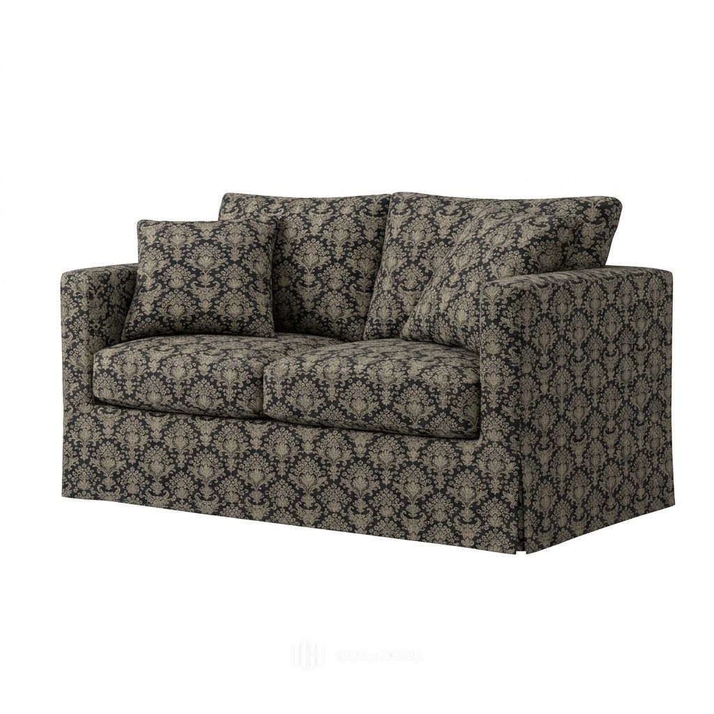 black and silver sofa slipcover