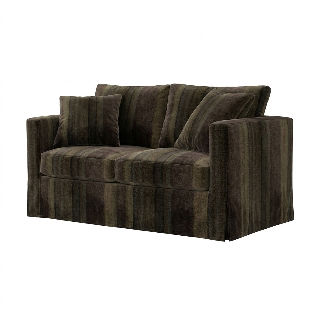 Woodland Olive Velour Custom Chair &amp; Sofa Slipcover