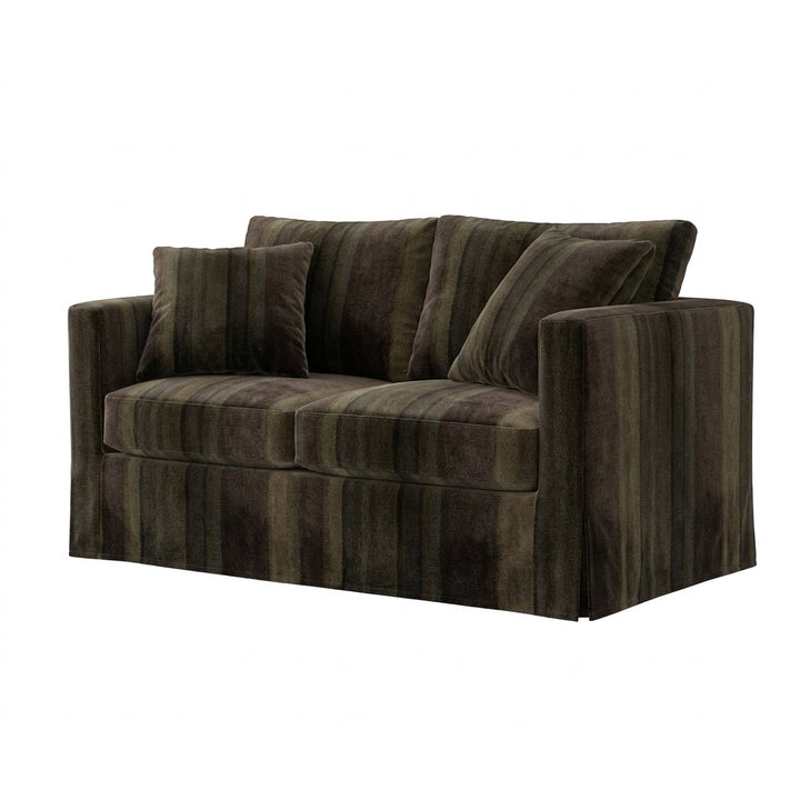 Woodland Olive Velour Custom Chair &amp; Sofa Slipcover