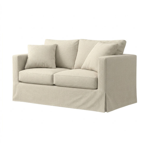 Rustic Oatmeal Custom Chair & Sofa Slipcover