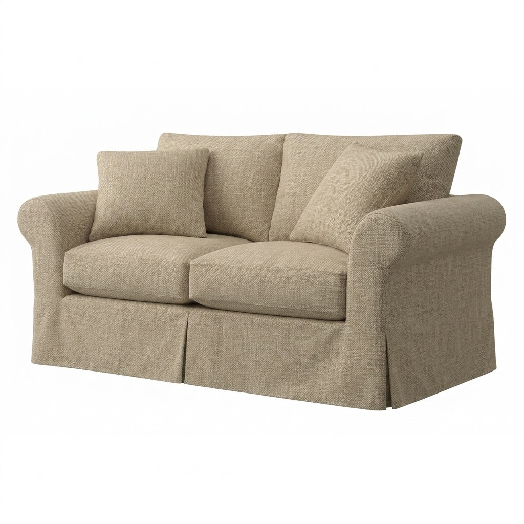 Linen Stone premium weave custom chair &amp; sofa slipcover