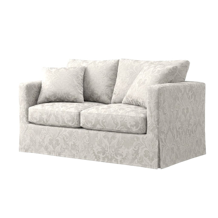 Taupe Floral Damask Custom Furniture Slipcover