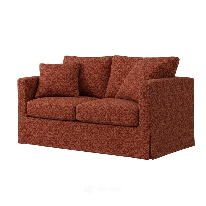 Red Gold Damsk Sofa Slipcover