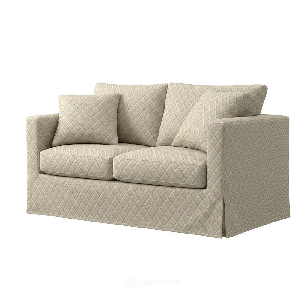 Steel Gray Lattice Sofa Slipcover