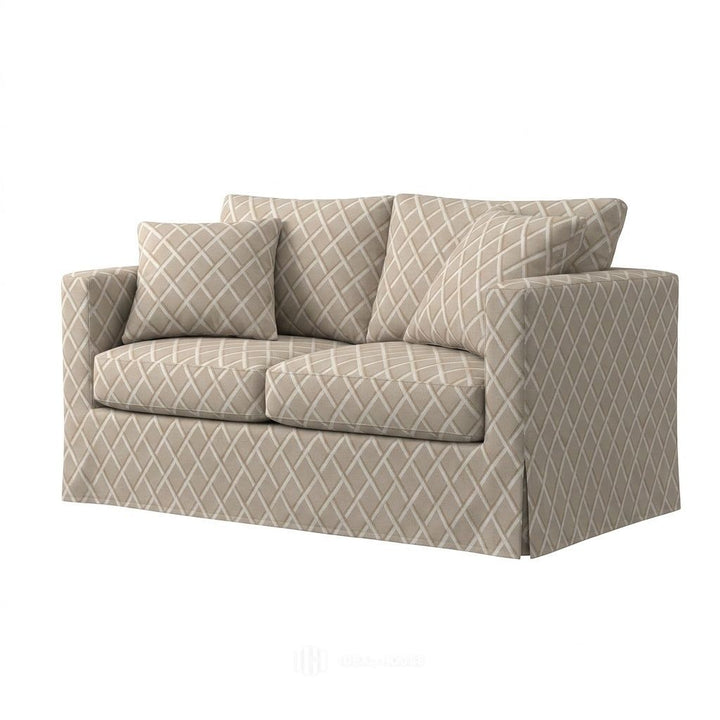 Ivory Lattice Custom Sofa Slipcover