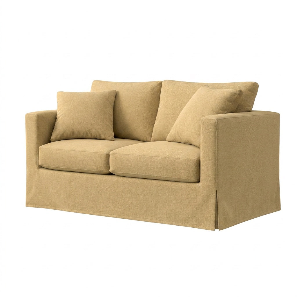 Extra Soft Beige Velour Custom Furniture Slipcover