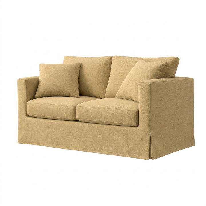Extra Soft Beige Velour Custom Furniture Slipcover