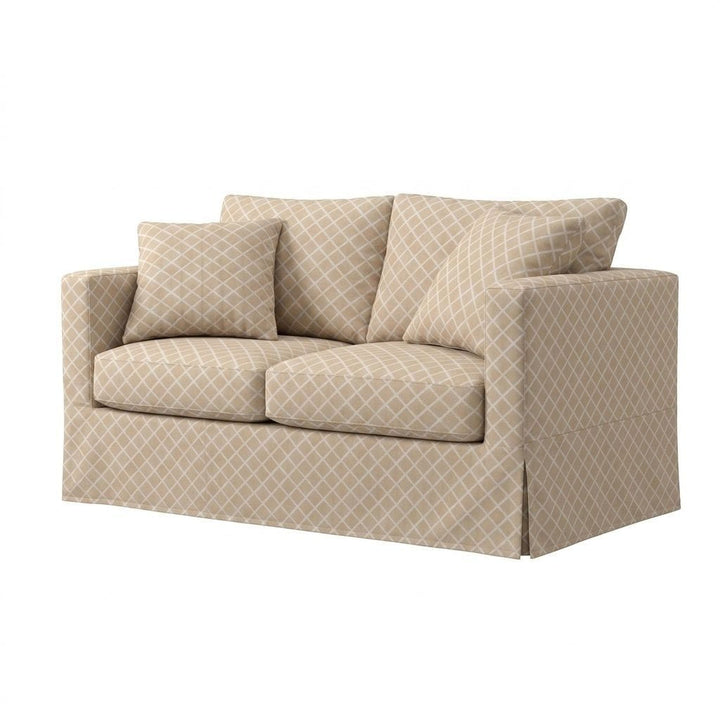 Lattice Beige Canvas Custom Furniture Slipcover