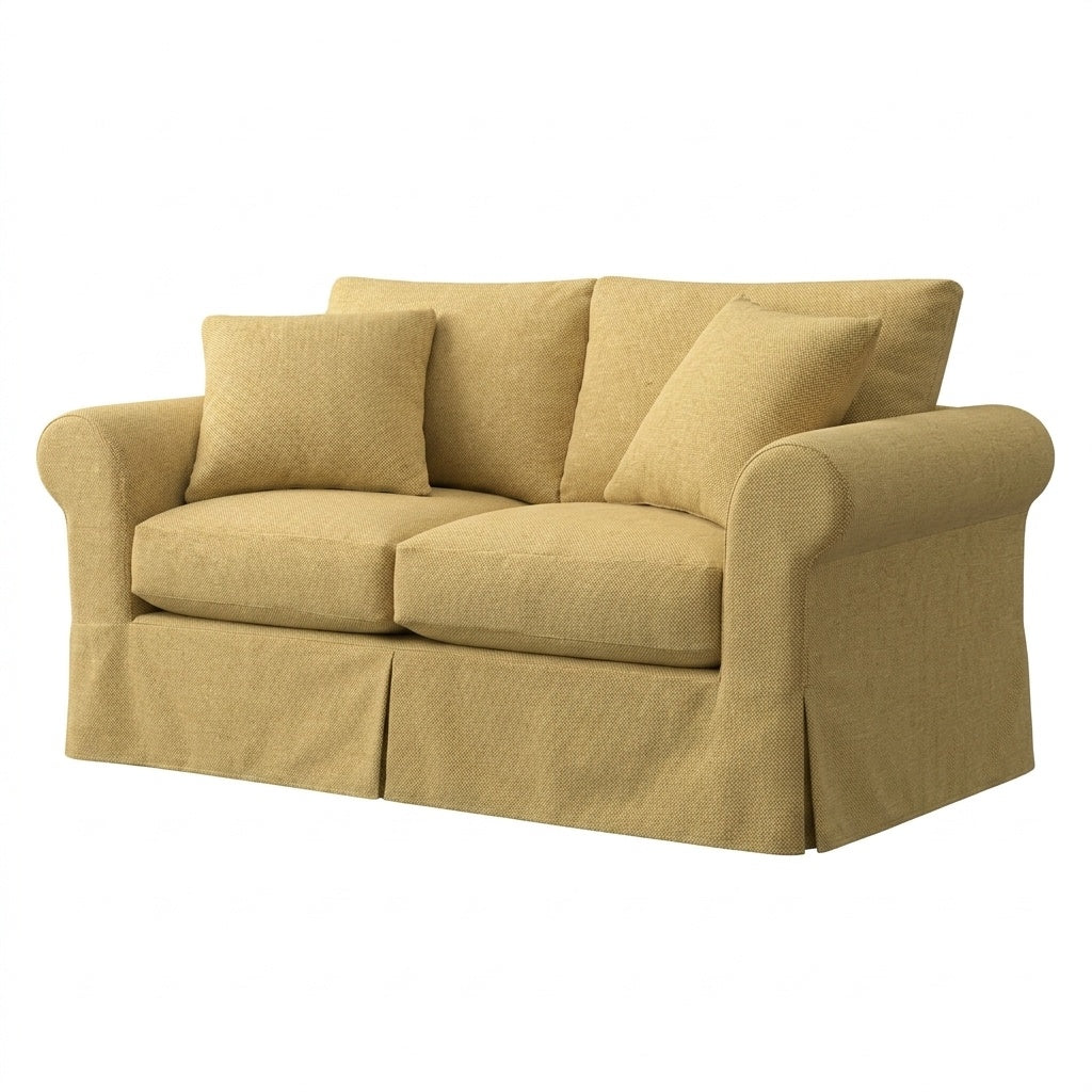 Harvest Gold heavyweight canvas custom chair &amp; sofa slipcover