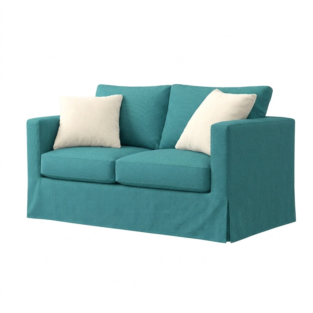 Coastal Teal Custom Chair &amp; Sofa Slipcover