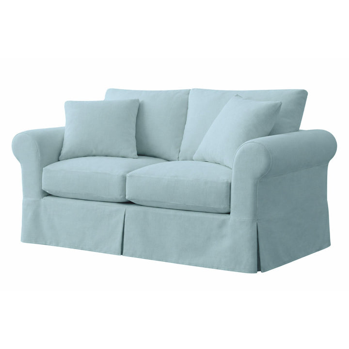 Sky Blue Twill Custom Furniture Slipcover