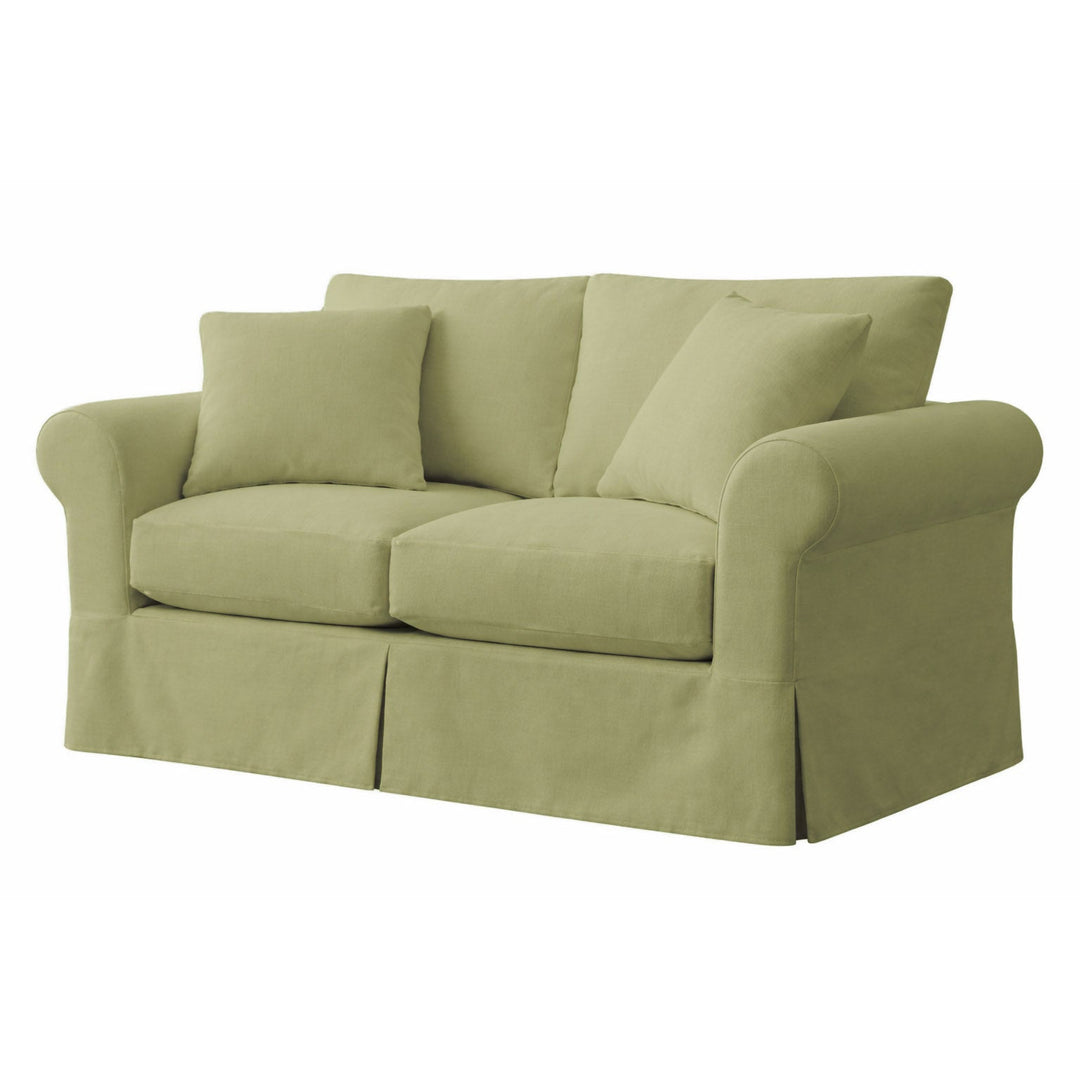 Basil Green Twill Custom Furniture Slipcover