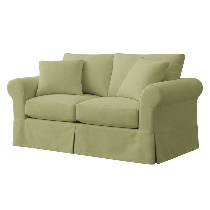 Basil Green Twill Custom Furniture Slipcover