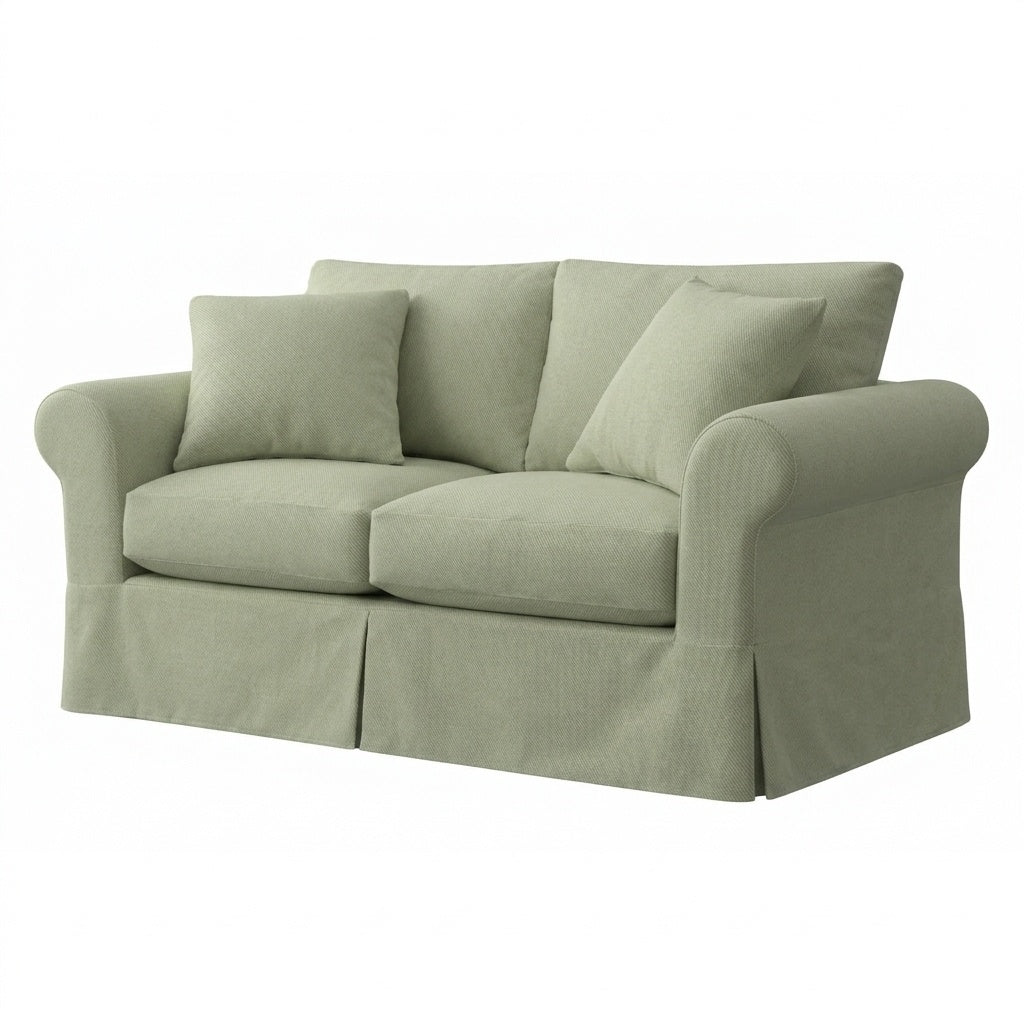 Soft Sage performance weave custom chair &amp; sofa slipcover