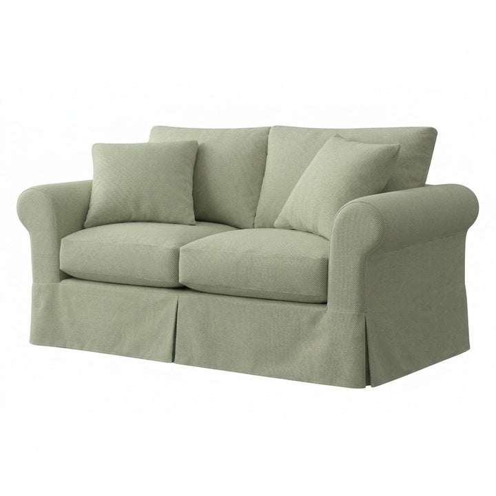 Soft Sage performance weave custom chair &amp; sofa slipcover