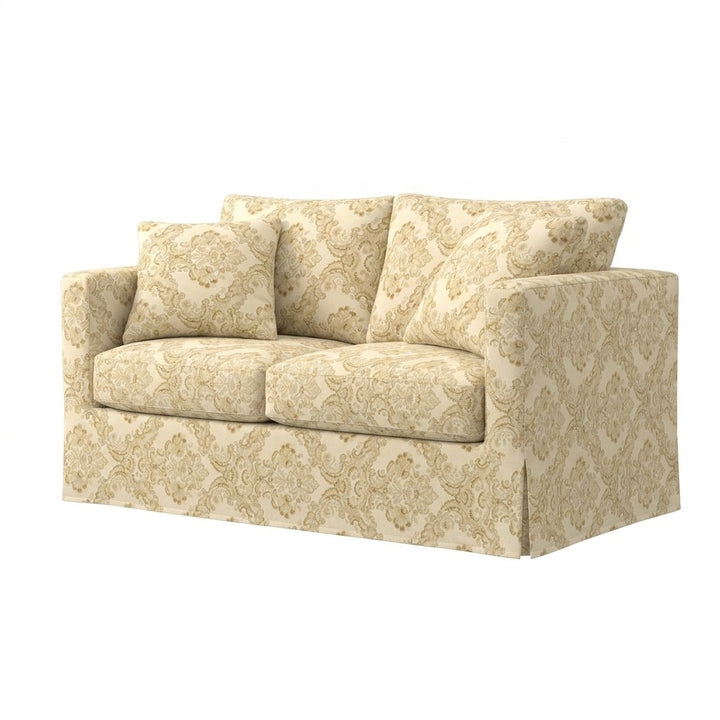 Vintage Gold Floral Damask Custom Furniture Slipcover