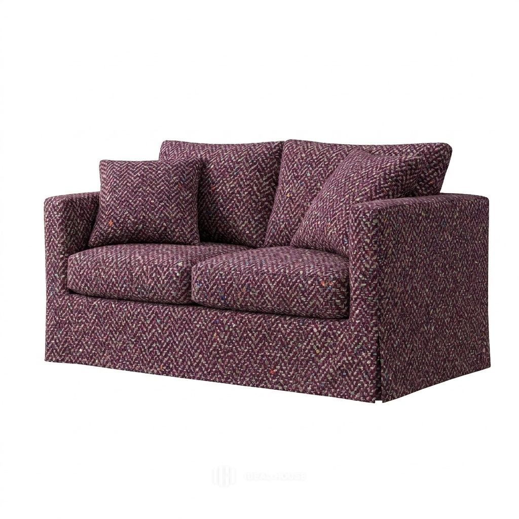 Ruby Cheer Premium Weave custom chair & sofa slipcover in ruby red
