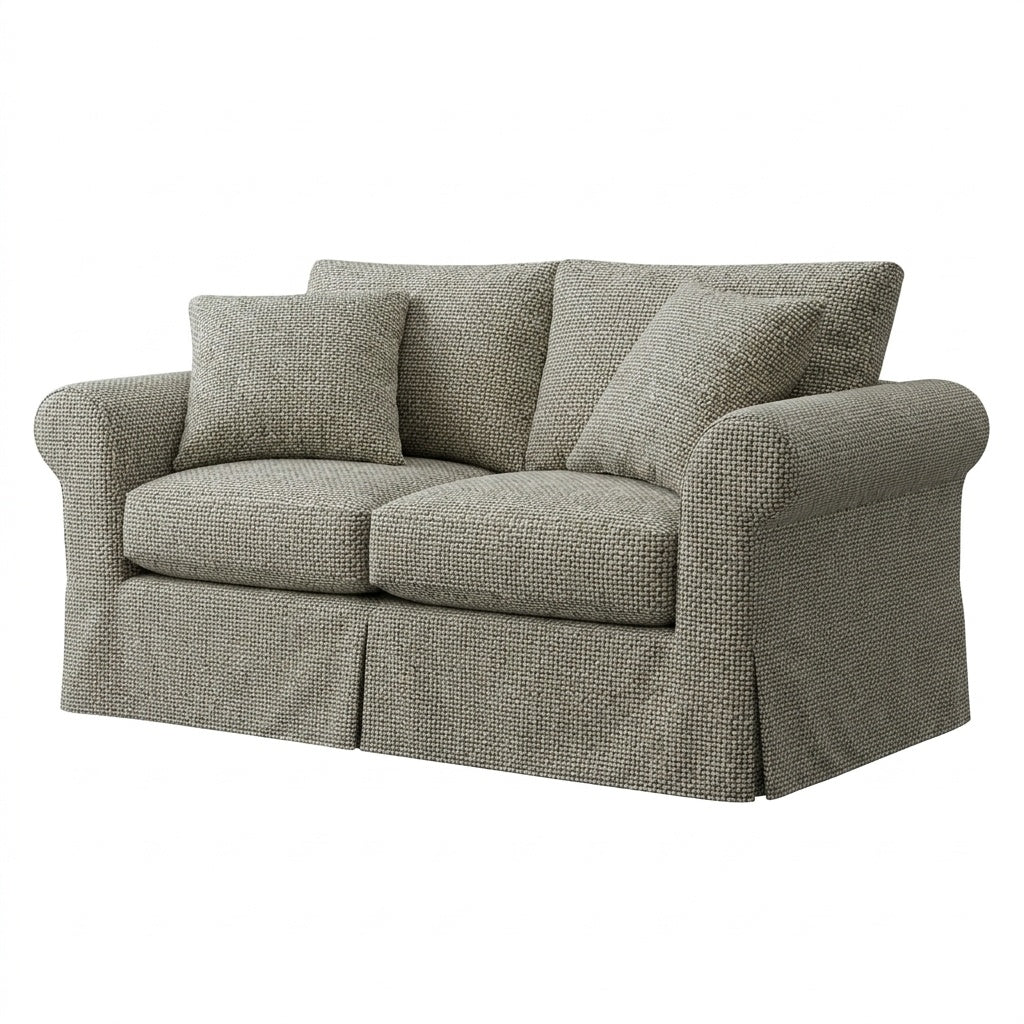 Dove Gray performance weave custom chair &amp; sofa slipcover