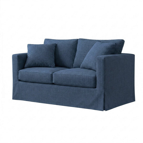 Chambray Blue Custom Chair & Sofa Slipcover