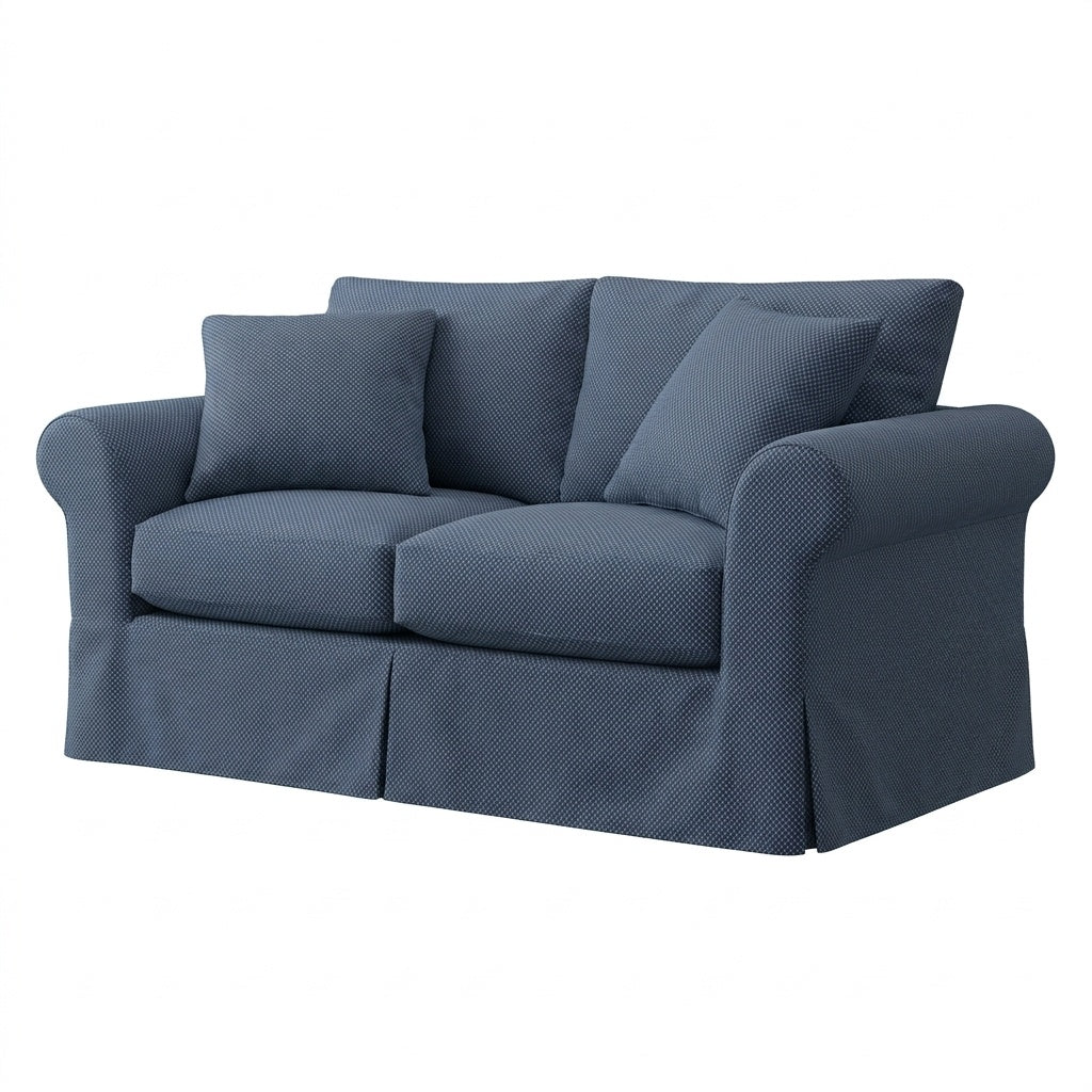 Steel Blue Diamond indoor/outdoor custom chair &amp; sofa slipcover