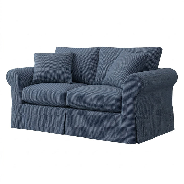 Steel Blue Diamond indoor/outdoor custom chair &amp; sofa slipcover