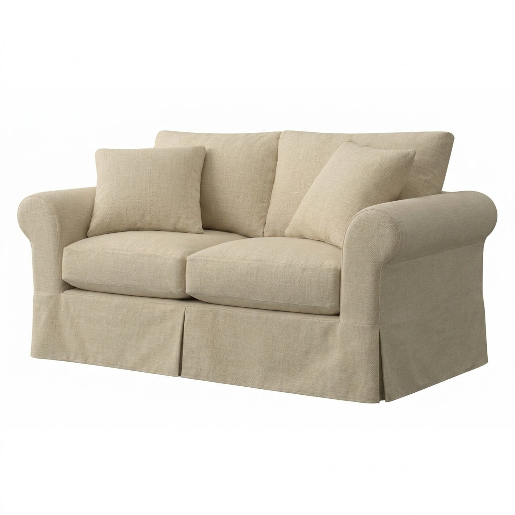 SunReal® Lindy Sand Spill-proof Custom Chair &amp; Sofa Slipcover