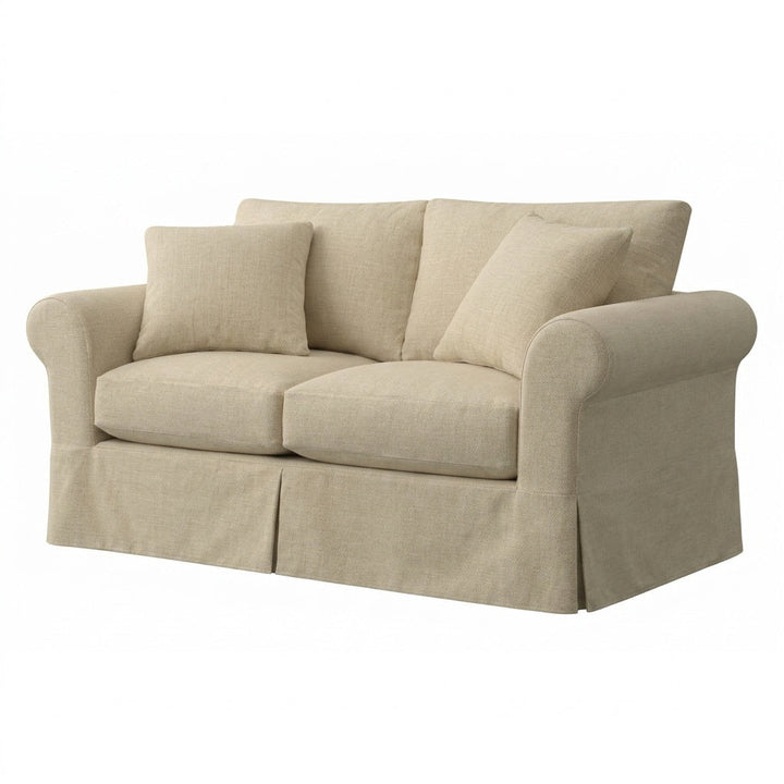 SunReal® Lindy Sand Spill-proof Custom Chair &amp; Sofa Slipcover