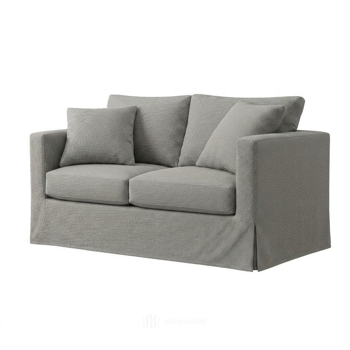 Cool Gray Outdoor Performance custom chair &amp; sofa slipcover in cool gray