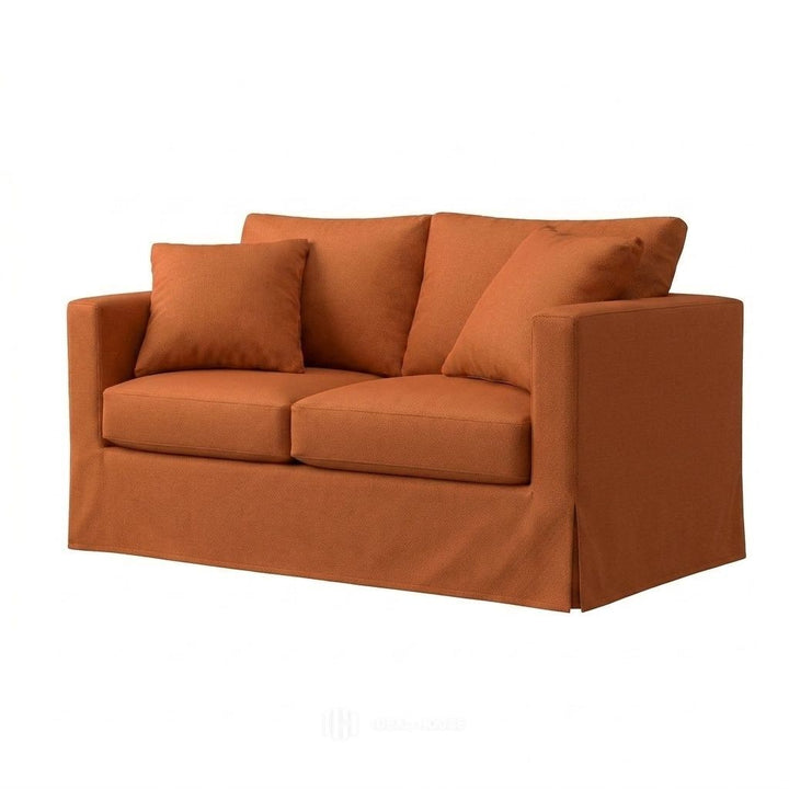 Terracotta Sun Outdoor Performance custom chair &amp; sofa slipcover in terracotta