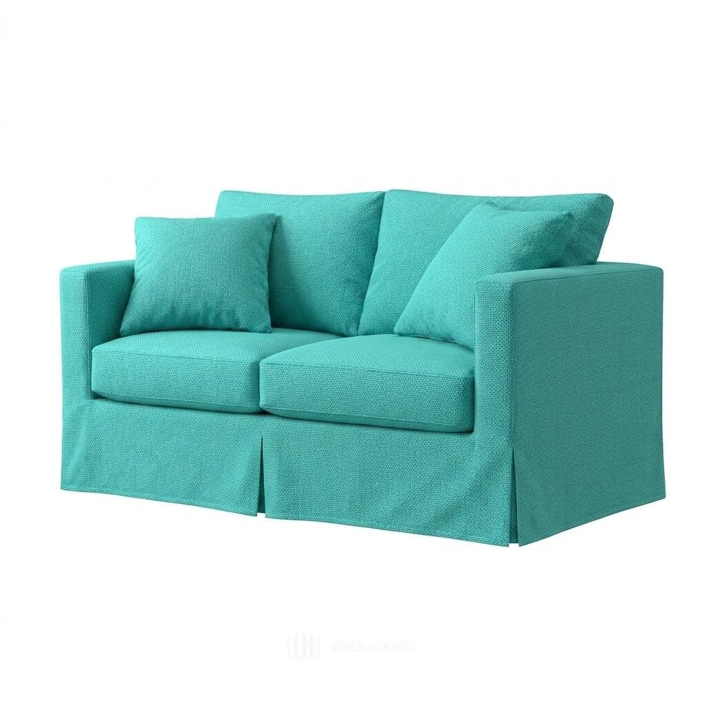 Turquoise Outdoor Performance custom chair & sofa slipcover in bright turquoise
