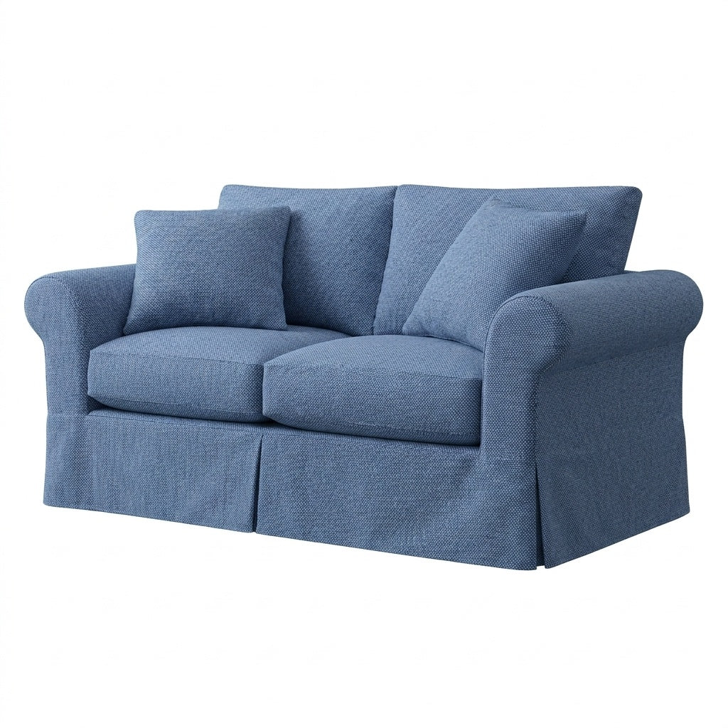 Sunbrella® Wave Blue indoor/outdoor custom chair &amp; sofa slipcover