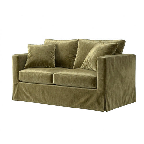 Fresh Olive Chenille Custom Chair & Sofa Slipcover