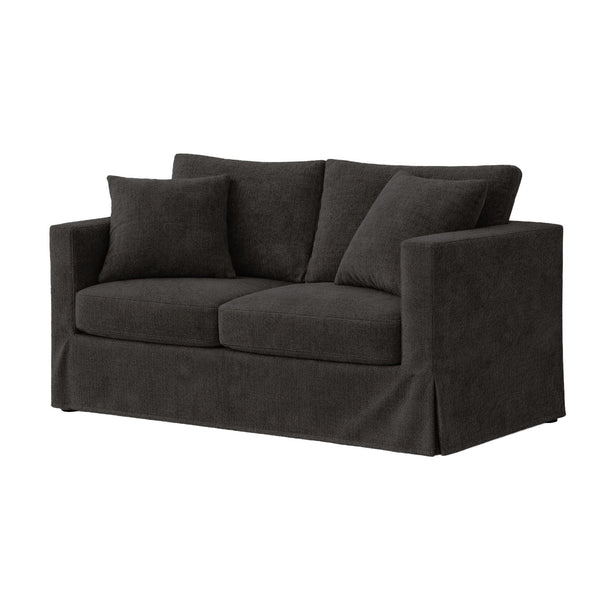 Ultra-soft Charcoal Black Chenille Custom Chair & Sofa Slipcover