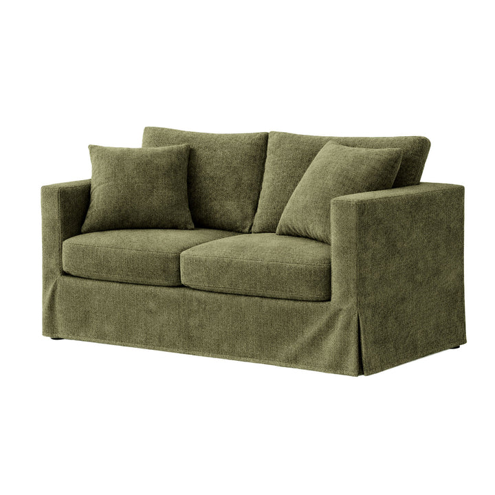 Ultra-soft Olive Green Chenille Custom Furniture Slipcover