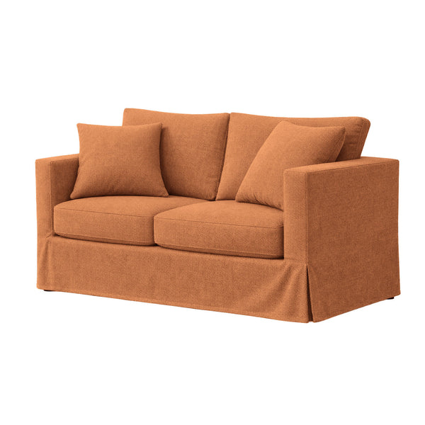 Terracotta Herringbone Weave Custom Furniture Slipcover
