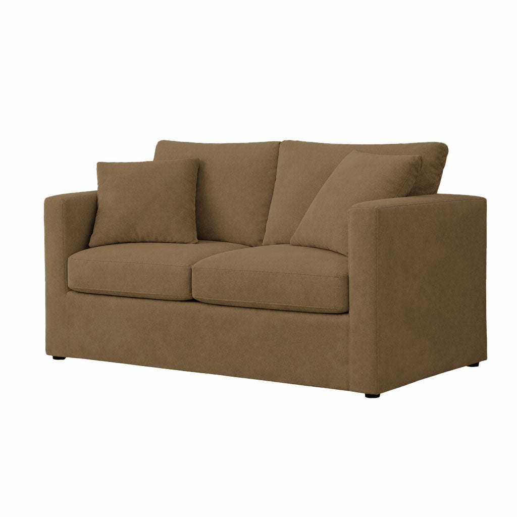 Chestnut Brown Stretch Suede Custom Furniture Slipcover
