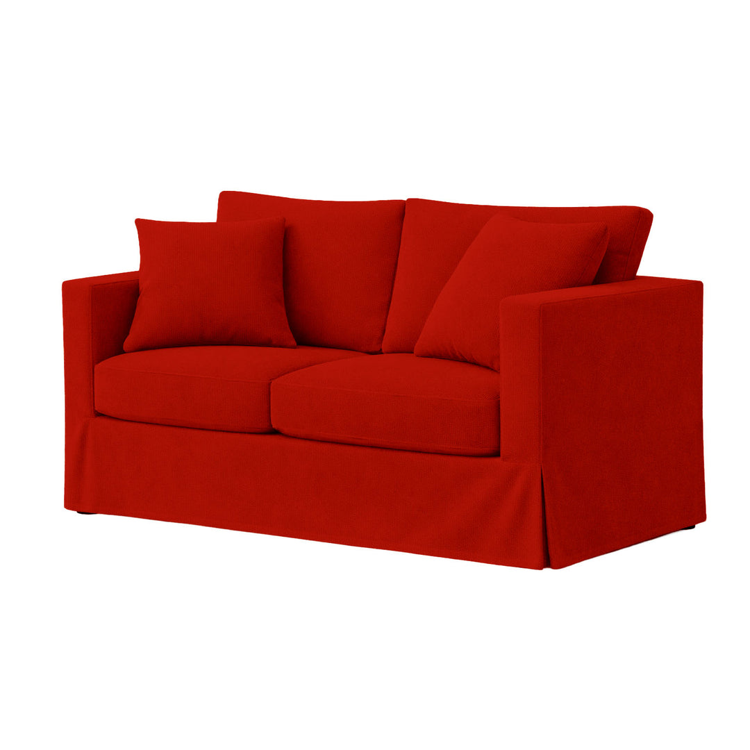 Deep Red Performance Twill Custom Furniture Slipcover