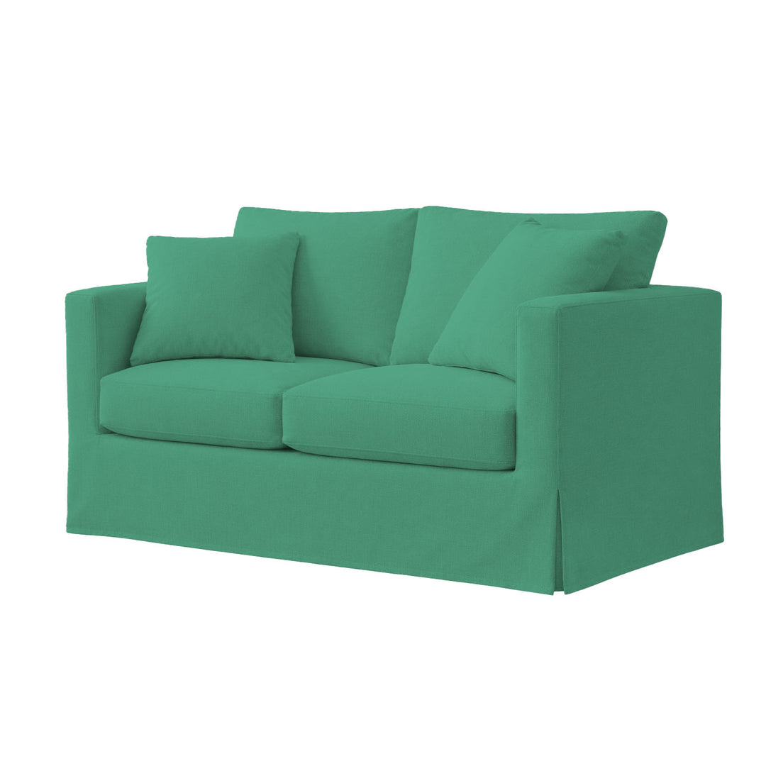 Teal Poplin Custom Furniture Slipcover