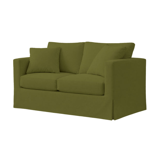 Olive Green Poplin Custom Furniture Slipcover